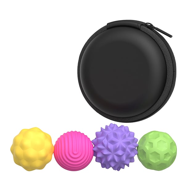 Antistressbolde med etui - 4-pak farverig Antistressbolde med etui - 4-pak farverig