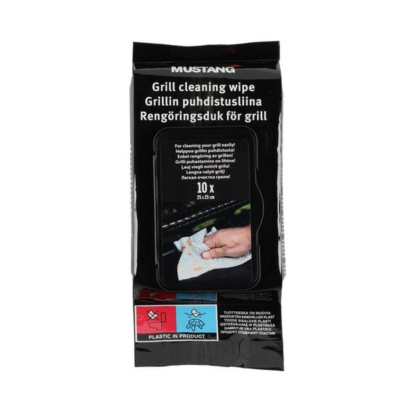 Vådservietter til grillrengøring med silikonestruktur, 25 x 25 cm, 10-pak
