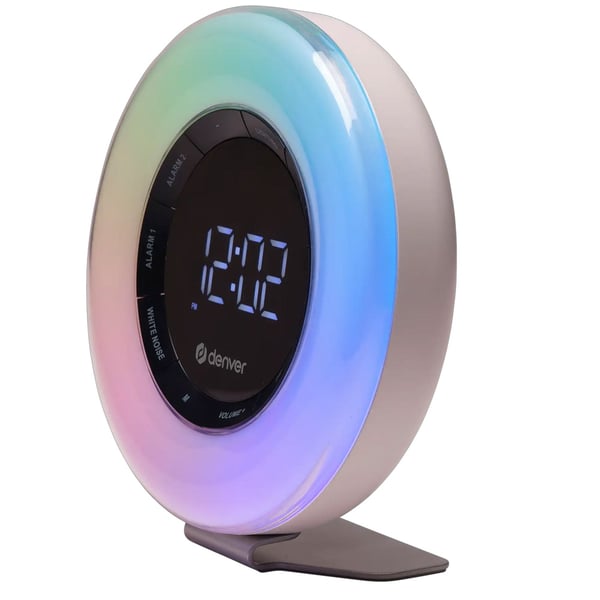 Vækkeur med wake-up light og FM-radio