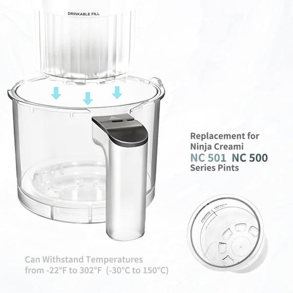 4-pak isbøtte 700 ml til Ninja Creami Deluxe NC500 / NC501 / NC502