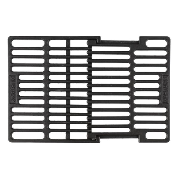Mustang grillrist i støbejern – justerbar 30 × 35–45,5 cm