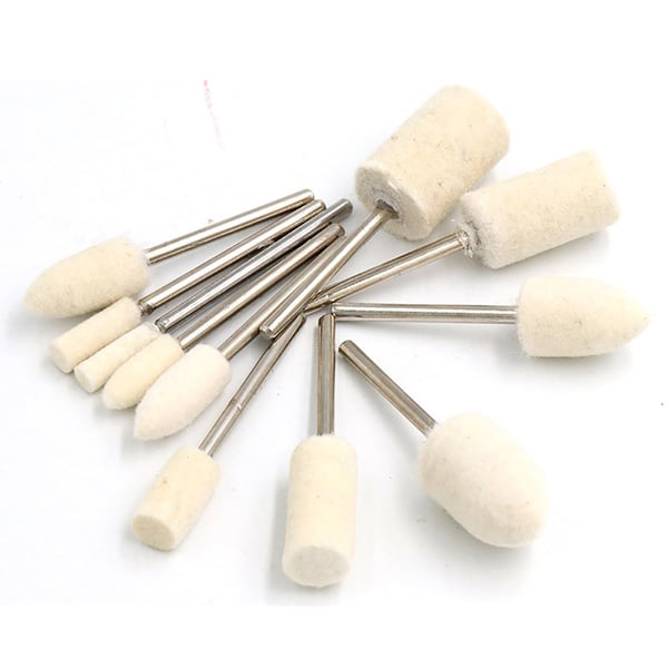 Poleringshoder i ull 100 stk. med 3 mm skaft