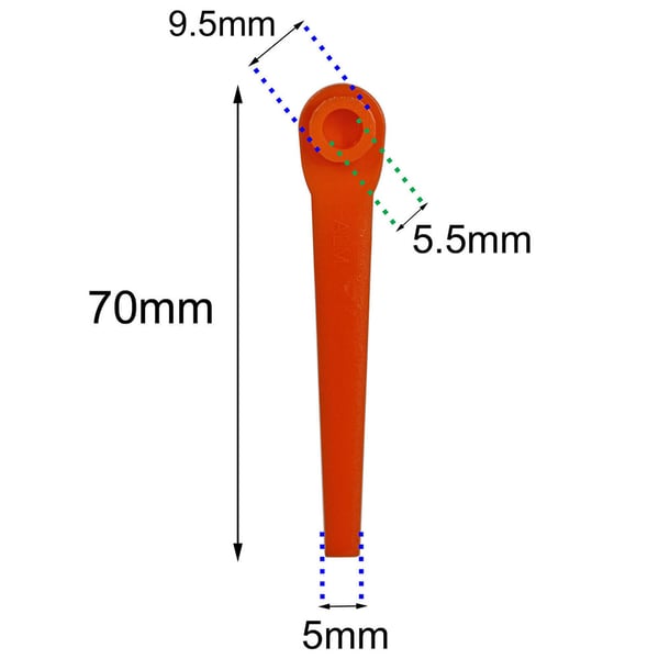 Trimmeknive i plast 70 mm - 50 stk