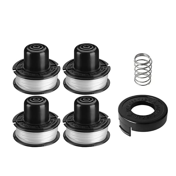 Trimmerspole til Black &amp; Decker RS136 - 4-pakning + hette + fjær