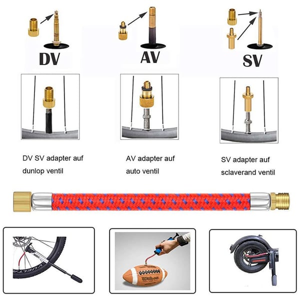 Cykelventiladapter kit 32 delar med olika ventiltyper