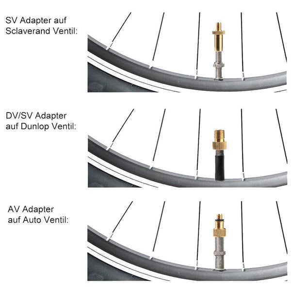 Cykelventiladapter kit 32 delar med olika ventiltyper