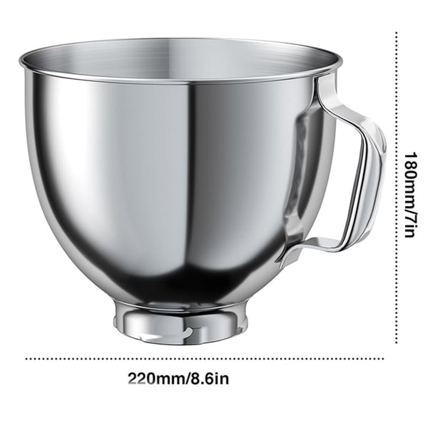 Blandeskål i rustfritt stål for KitchenAid 4,5 / 5 med sammenleggbart vippehode
