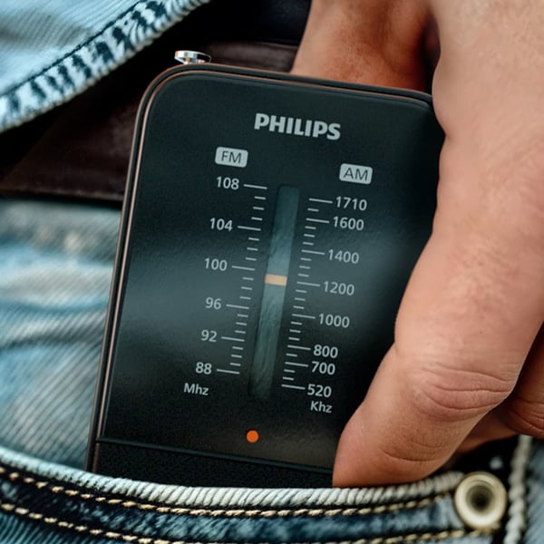 Philips bärbar FM/AM-radio TAR1509/00 med analog tuner