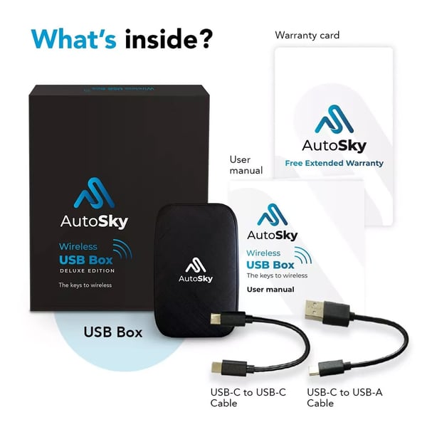AutoSky AI Box Lite - Langaton CarPlay ja Android Auto