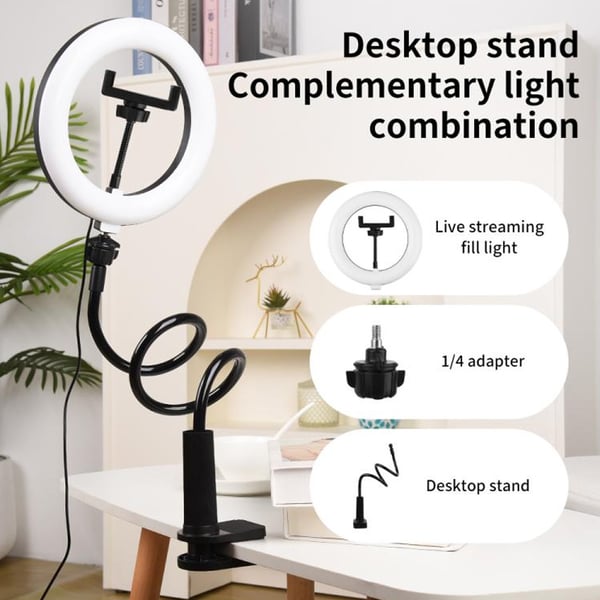 LED-ring med fleksibelt bordstativ