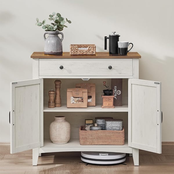 Skjenk 80 cm Country Style rustikk – hvit/brun