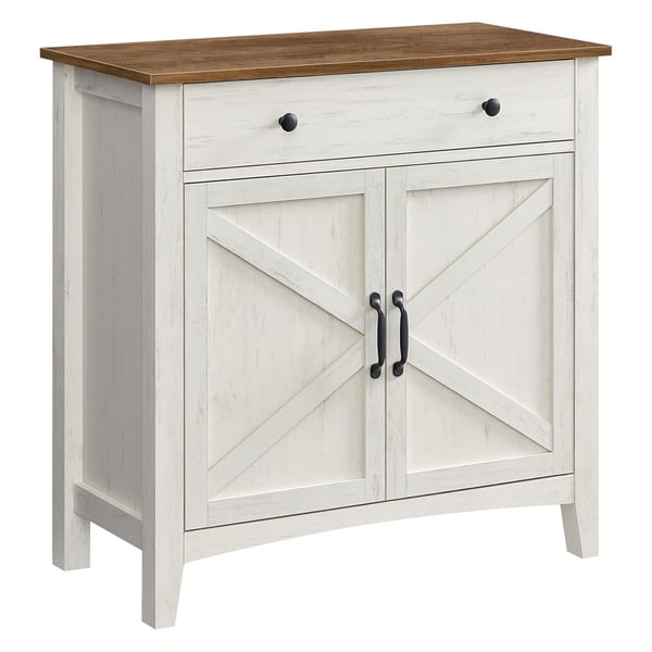 Skjenk 80 cm Country Style rustikk – hvit/brun