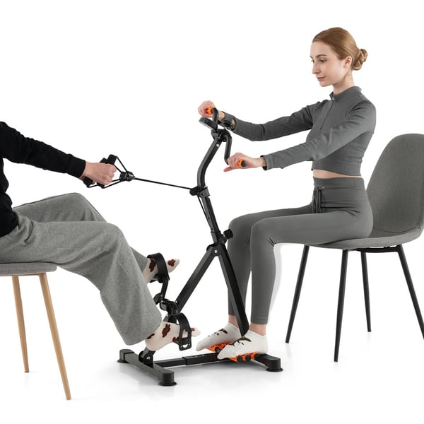 Motionscykel med LCD-skærm og massage – Sort/Gul