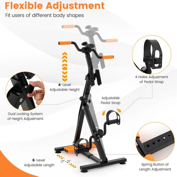 Motionscykel med LCD-skærm og massage – Sort/Gul