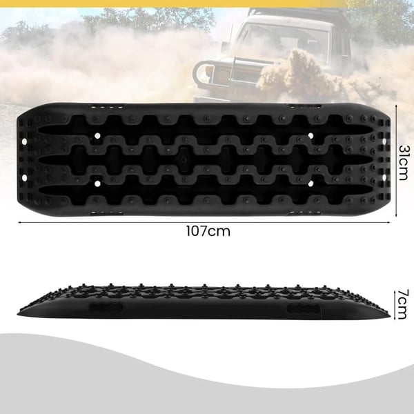 Skridsikre måtter til køretøjer 107 × 31 × 7 cm – Sort