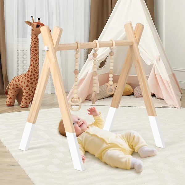 Babygym i træ fra 3 måneder - Hvid