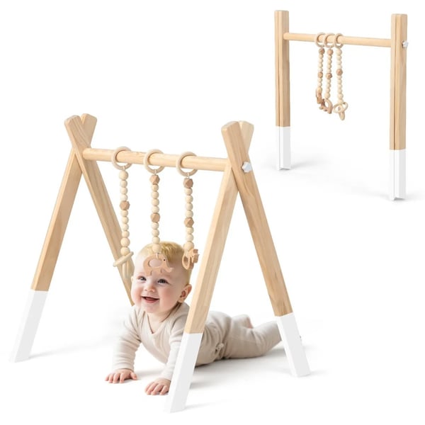 Babygym i træ fra 3 måneder - Hvid