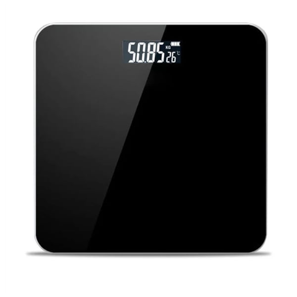 Herzberg digital personvekt med stor LCD-skjerm - Svart