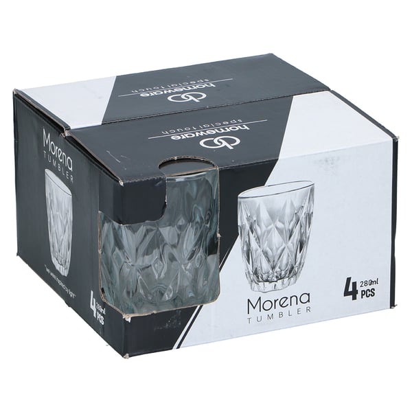 Drikkeglas 280 ml 4-pak / strukturerede vandglas / mælkeglas / glas til juice og cocktails