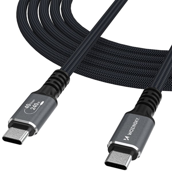 Wozinsky Thunderbolt 4 USB-C-kabel 240W 1m 4K - Svart
