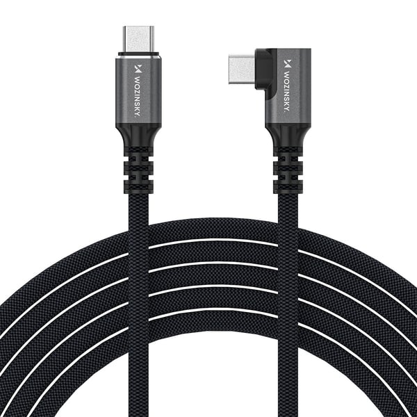 Wozinsky Thunderbolt 4 USB-C-kabel med vinklad kontakt 240W 1m 4K - Svart