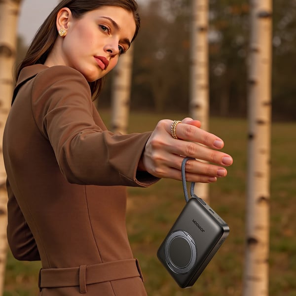 Joyroom powerbank 22,5 W 10000 mAh med MagSafe og indbygget USB-C-kabel / batteribank / oplader