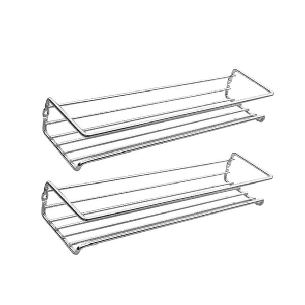 Veggmontert krydderhylle 29x6,5x6cm 2-pakning - Sølv Veggmontert krydderhylle 29x6,5x6cm 2-pakning - Sølv