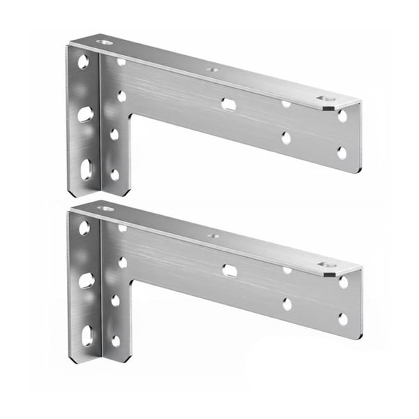 Kraftiga konsoler till flytande möbler 31,2cm 2-pack - Rostfritt Stål
