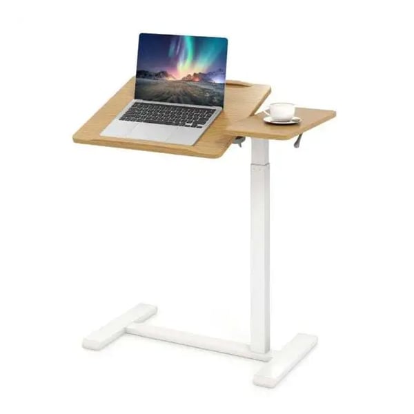 Höj- och sänkbart laptopbord - Vit/trä