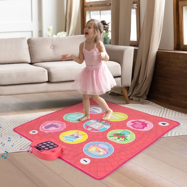 Dansemåtte 100x90cm / musikmåtte med 5 spiltilstande / spillemåtte med 9 klavertoner og 9 demosange