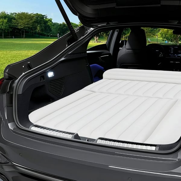 Oppustelig bilmadras 190 x 130 cm / luftmadras til bil og camping / madras til bagsæde / rejseseng med pumpe