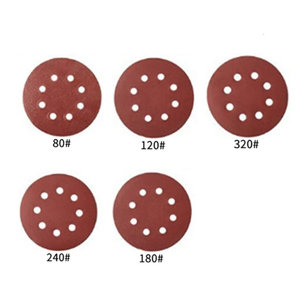 Hiekkapaperi 125mm - 5 eri raekokoa 100-pakkaus