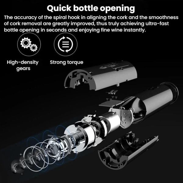 Elektrisk vinåbner med kompakt design