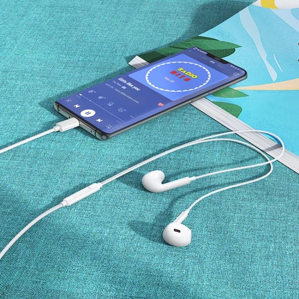 Borofone BM100 In-Ear-kuulokkeet USB-C:llä 1.2m - Valkoinen