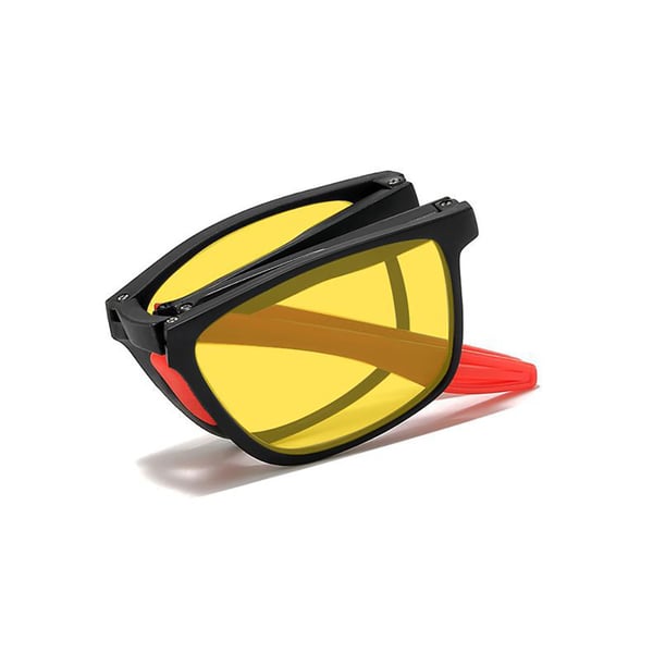 Sammenklappelige Night Vision Car Glasses med gul linse til natkørsel