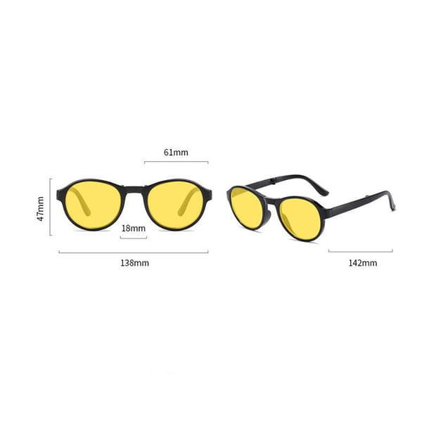 Sammenklappelige Night Vision Car Glasses med gul linse til natkørsel
