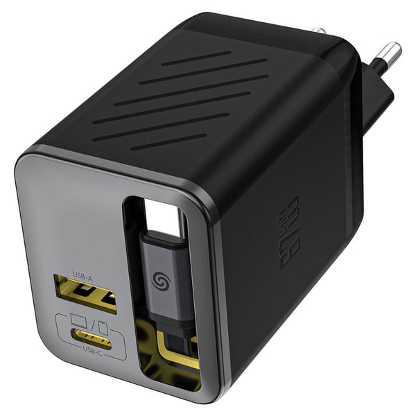 Dudao A67EU GaN-oplader 67 W / vægoplader med indbygget USB-C-kabel / USB-C-oplader med USB-A og hurtig opladning