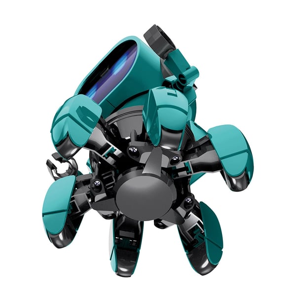 Tobbie The Robot - Blå - Interaktiv byggerobot med IR-sensor og RGB-øjne