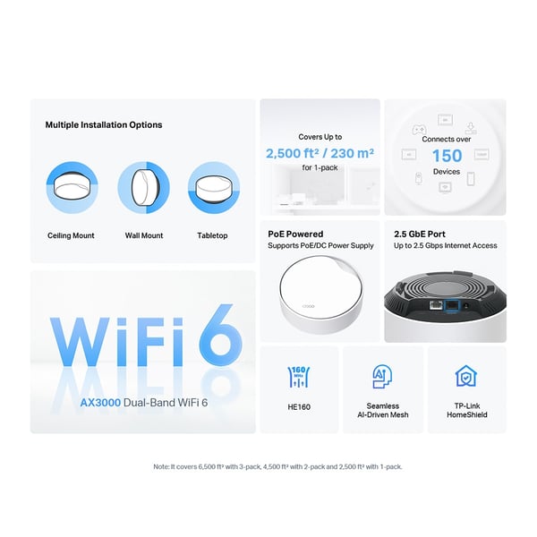 TP-Link Deco X50-PoE WiFi 6 mesh-router AX3000 med PoE