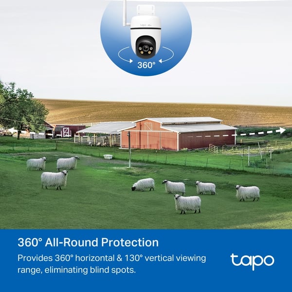 TP-Link Tapo C501GW Valvontakamera 4G LTE 1080p, jossa on panoraama/kallistus ja IP66-ominaisuus