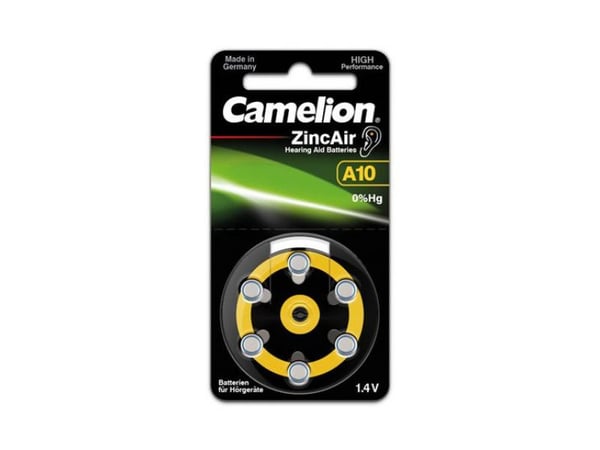 Høreapparatbatteri Camelion A10 med Zinc-Air-teknologi