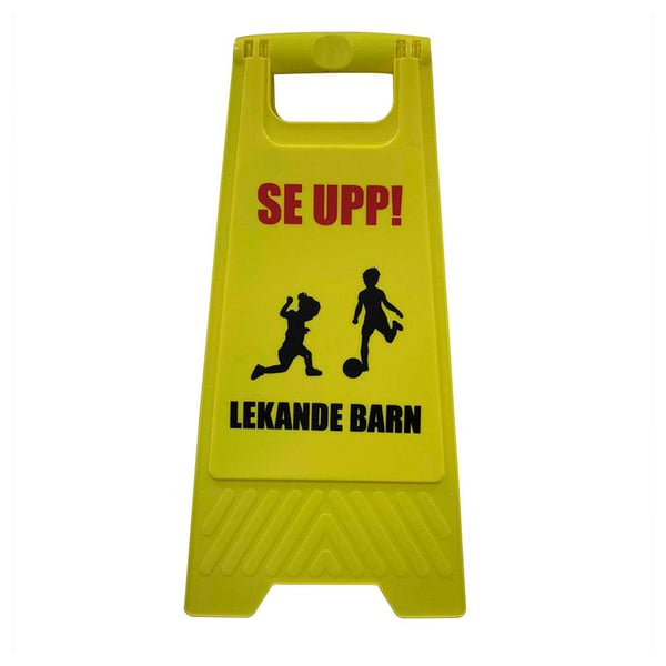 Lekande barn skylt