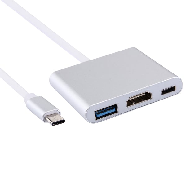 USB 3.1 Type-C-han til USB-C, HDMI og USB 3.0-hun-adapter - understøtter 4K-opløsning