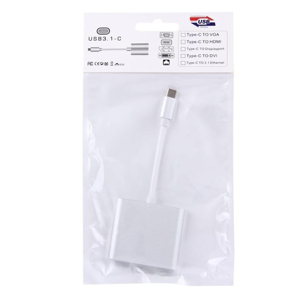 USB 3.1 Type-C-han til USB-C, HDMI og USB 3.0-hun-adapter - understøtter 4K-opløsning
