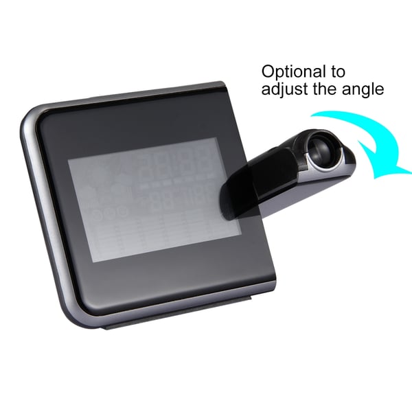 LED-projektorvækkeur med vejrstation/kalender