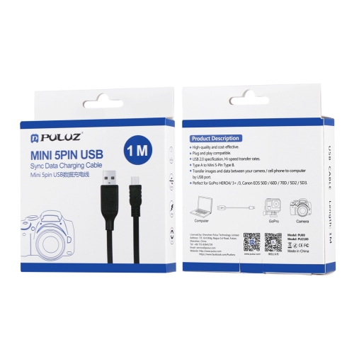 USB-kabel 1 m Mini 5-pins til Canon EOS