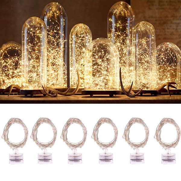 Lyssløjfe / LED-sløjfe kobbertråd - 2 m varmt hvidt lys Lyssløjfe / LED-sløjfe kobbertråd - 2 m varmt hvidt lys