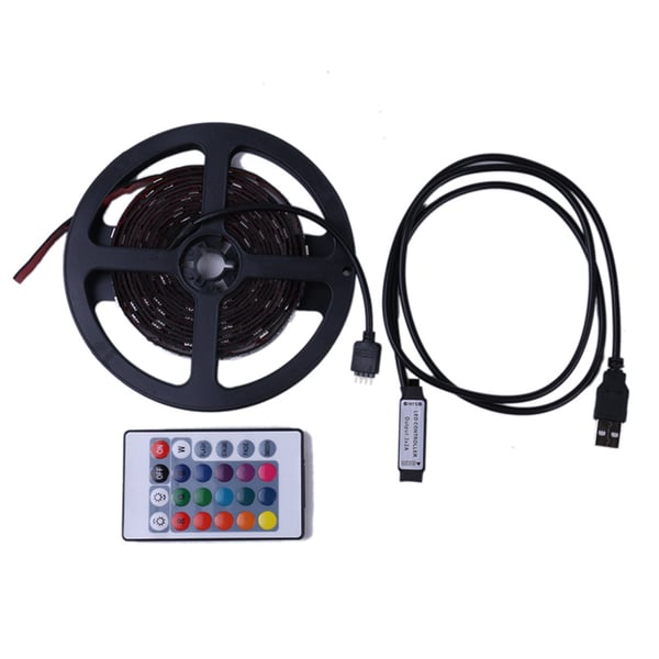 RGB LED-stripe 3 m USB med fjernkontroll – vanntett