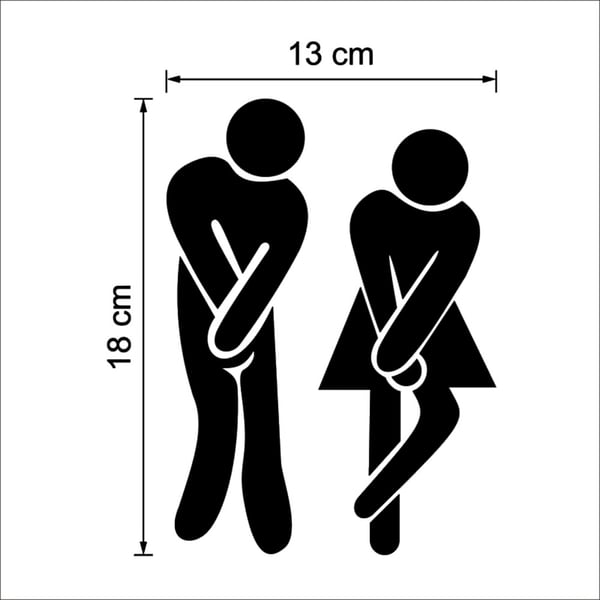 Toiletskilt / WC-skilt med selvklæbende tape