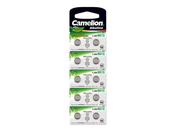 Camelion Knappcell-batterier AG13 / SR44 / 1166A / LR44 - 10 pakker